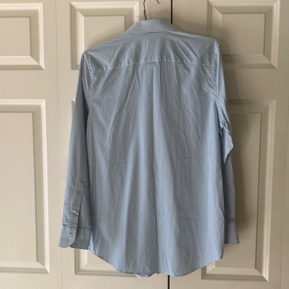 G/Fore mens M blue & white striped performance button down shirt golf NWOT - Picture 2 of 8